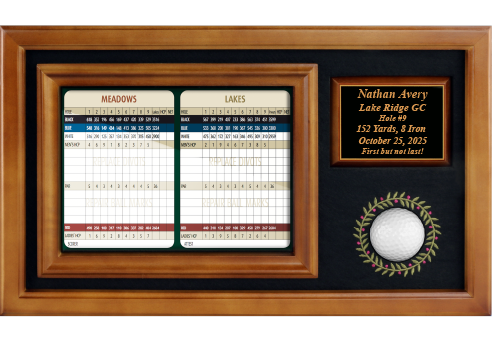 Memorable Moments Ball & 8"x6" Scorecard Display - Wood