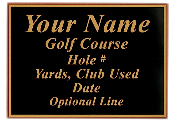 Hole-in-One Ball & 4"x12" Scorecard Display - Wood - My Golf Memories